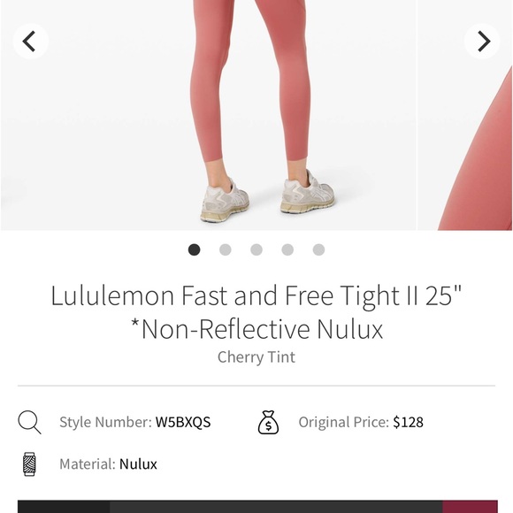 Lululemon X Pelotón Fast and Free Tight II 25" *Non Reflective Nulux - Picture 16 of 16